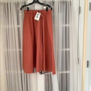 Ba&sh coral cotton midiskirt. Elastic waist & zip